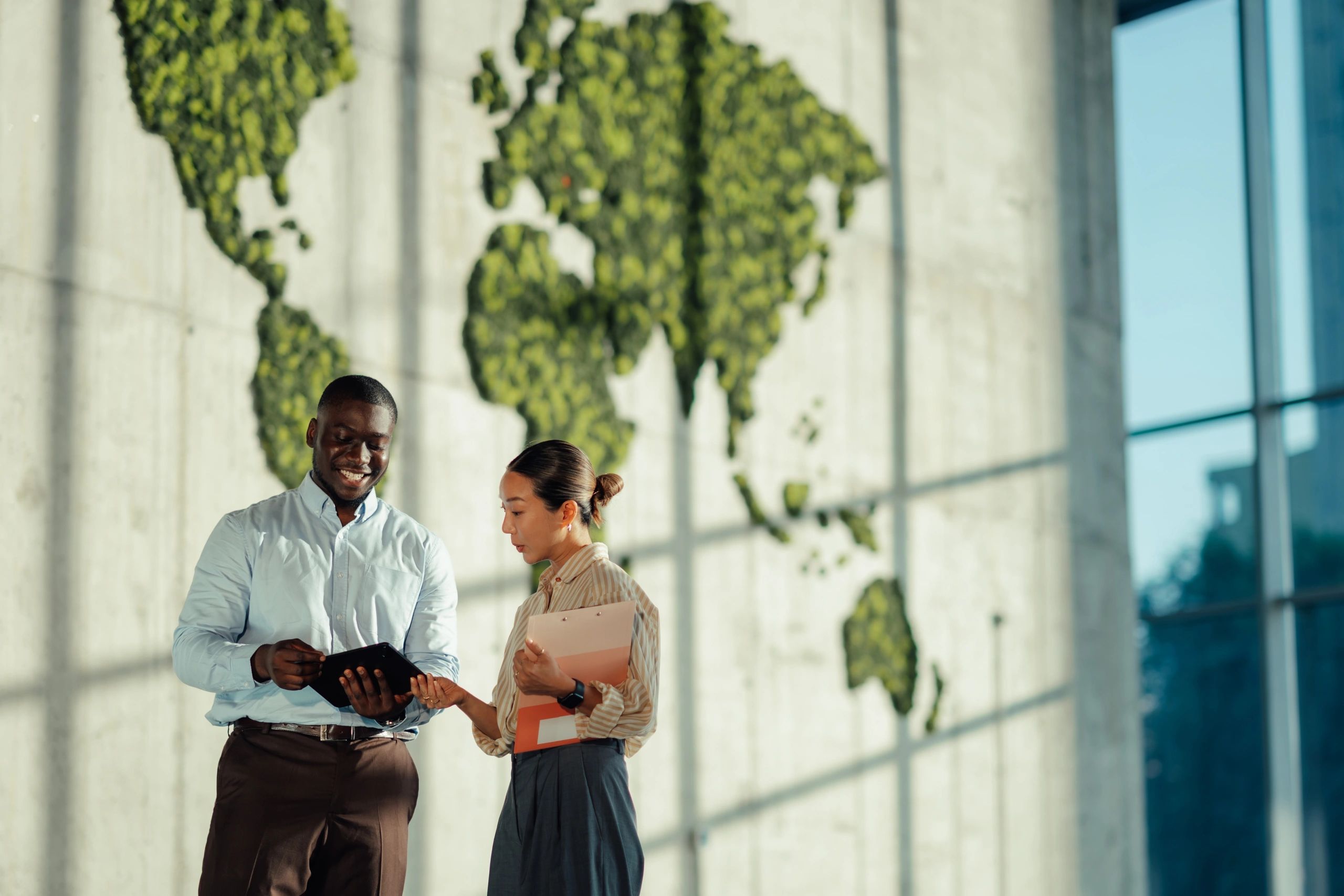Team of finance professionals collaborating in a modern office setting