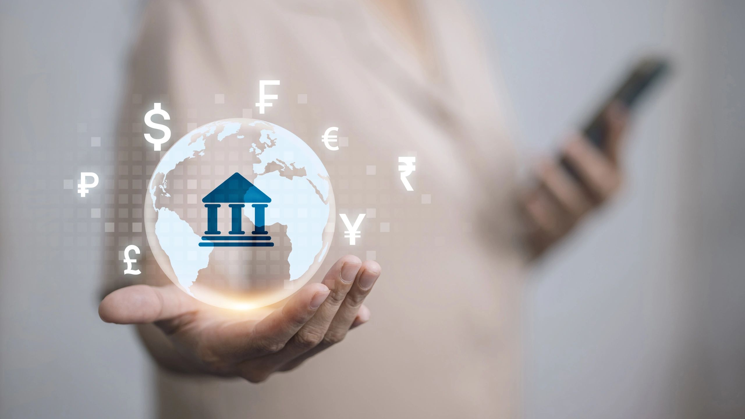 Digital interface showing secure cross-border financial transactions
